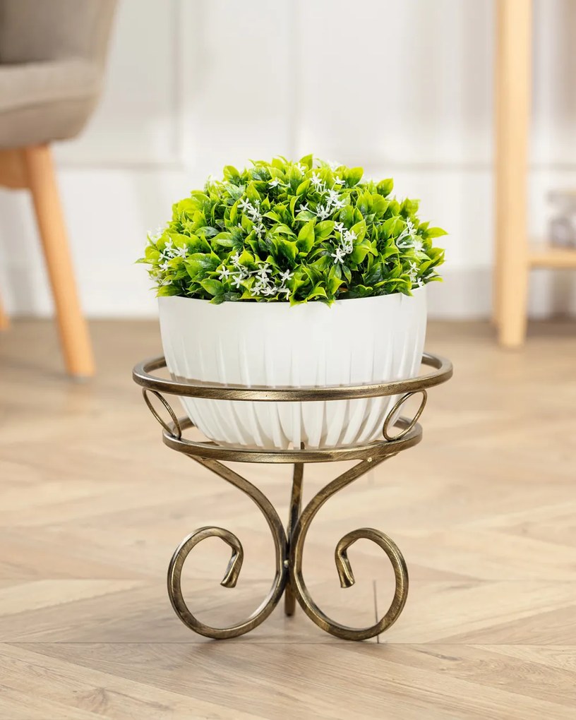 STOJAN NA KVETINÁČ RONNIE 24X28 CM ZLATÁ