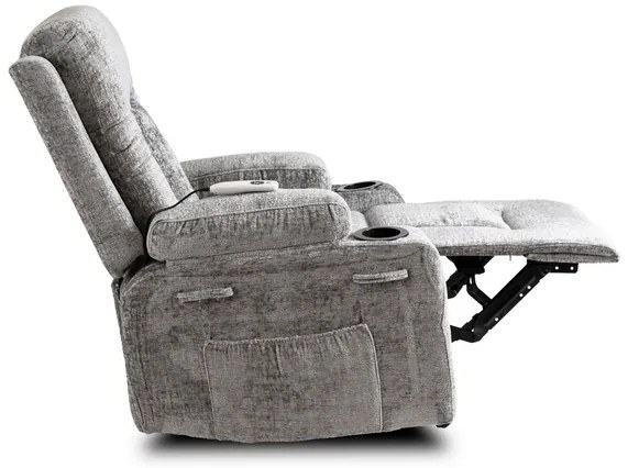 Masážne polohovateľné kreslo ARIEN sivý zamat - vintino.sk