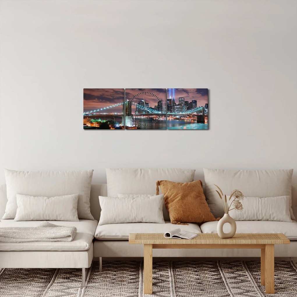 Obrázok - New York, Manhattan (s hodinami) (90x30 cm)