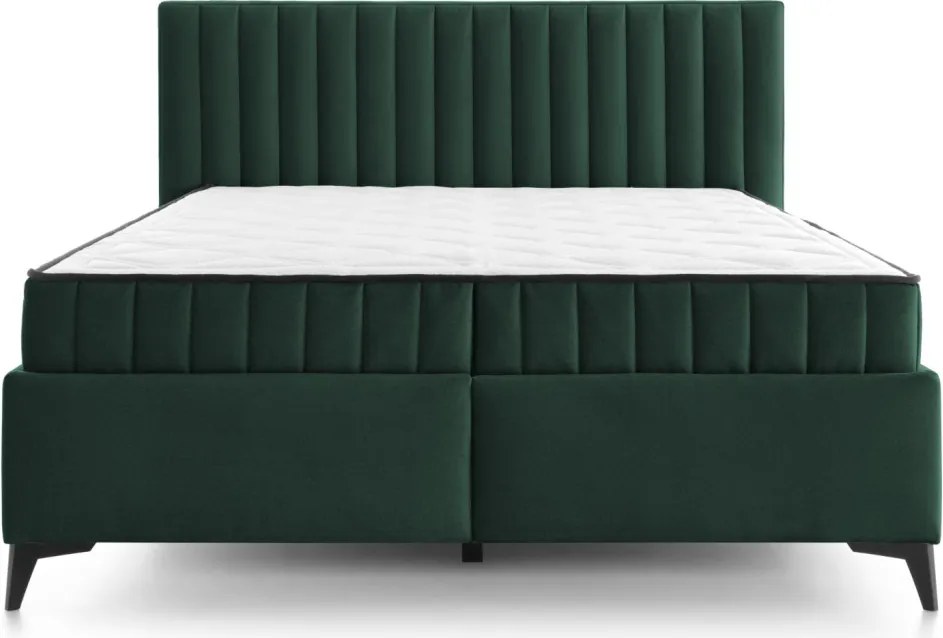 Posteľ Joy 160x200 cm, tmavo zelená látka