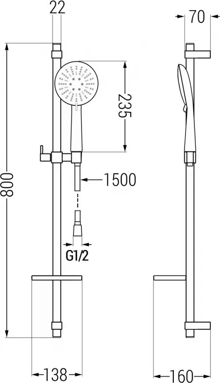 Mexen sprchový set DQ67, čierny, 785674581-70