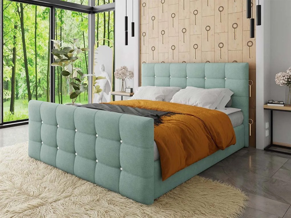 Kontinentálna posteľ Akvore, Rozmer postele: 160x200, Dostupné poťahy: ekokoža Soft 029