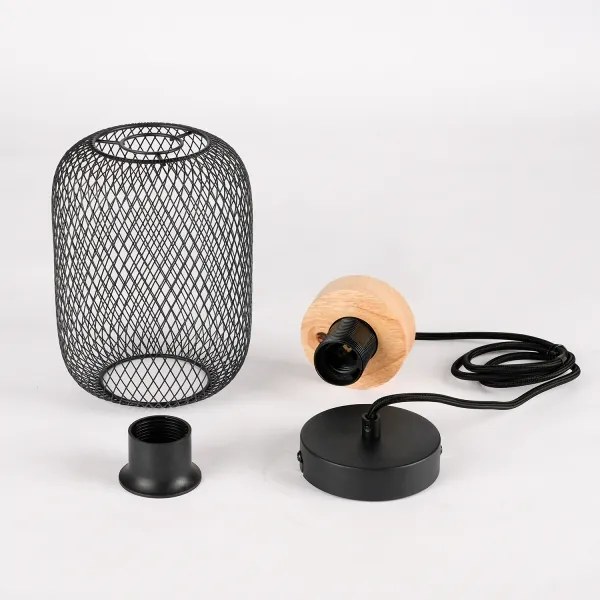 Brilagi - Závesné svietidlo na lanku BASKLITE 1xE27/15W/230V drevo/čierna