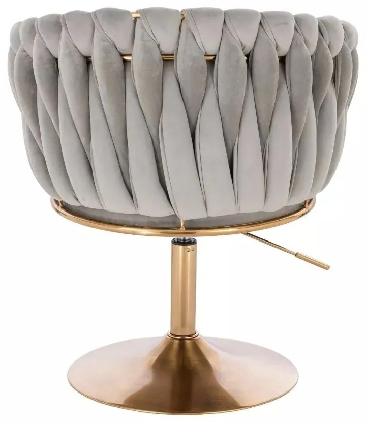 LuxuryForm DESIGN Kreslo NORDEN VELUR na zlatom tanieri - svetlo šedé