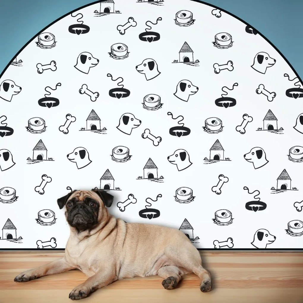 PIPPER. Ochranná textilná nálepka na stenu - Oblúk - Obojky Veľkosť: 120x96cm, Motív: bez mena