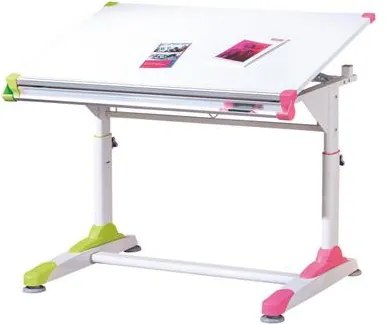 OVN písací stôl IDN  ID50900440 kov/MDF/biela/zelená, biela/ružová