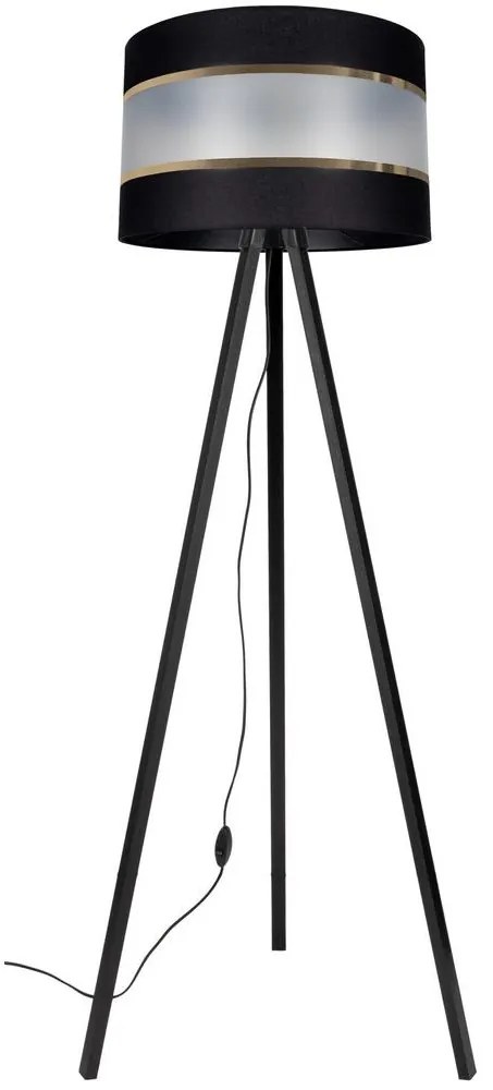 Stojacia lampa CORAL 1xE27/60W/230V wenge/čierna/zlatá