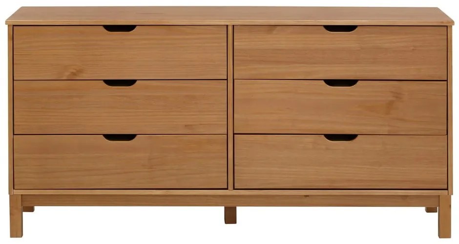 Nízka komoda z borovicového dreva v prírodnej farbe 150x75 cm Post – Støraa