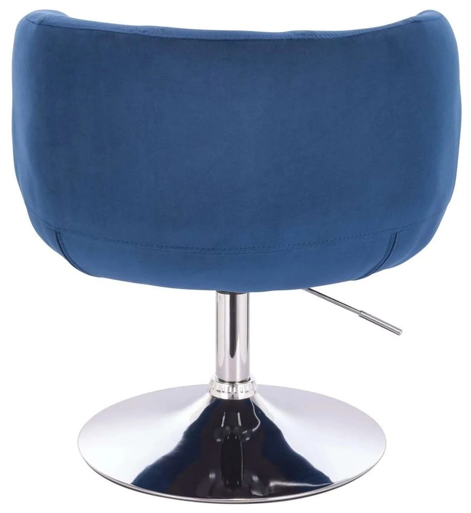 LuxuryForm DESIGN Kreslo MONTANA VELUR na striebornom tanieri - modré
