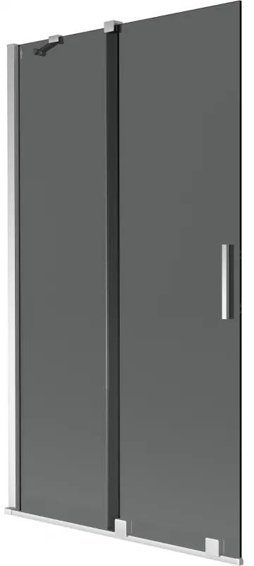 Mexen Velar, 2-krídlová posuvná vaňová zástena 100 x 150 cm, 8mm šedé sklo, chrómová, 896-100-000-41-01