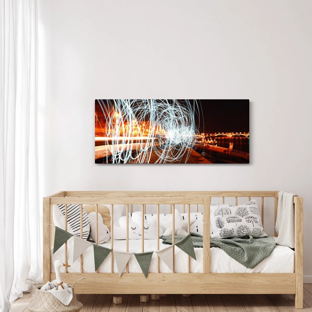 Obraz svetelných vĺn (120x50 cm)