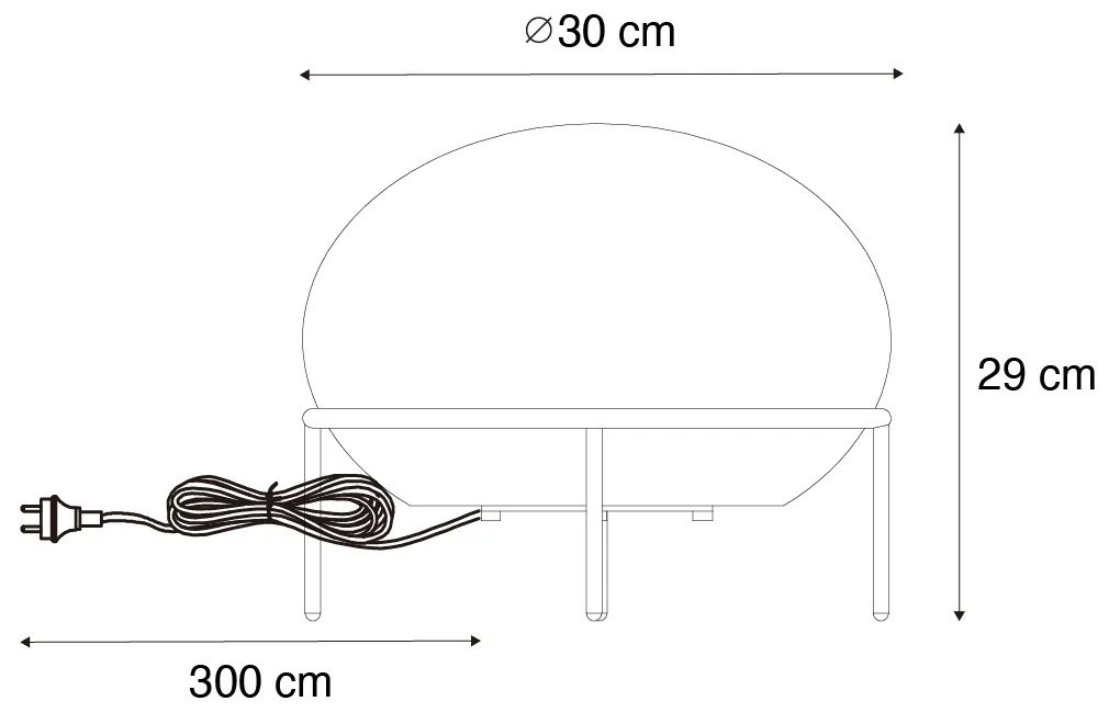 Dizajnová vonkajšia stolová lampa čierna - Jannie