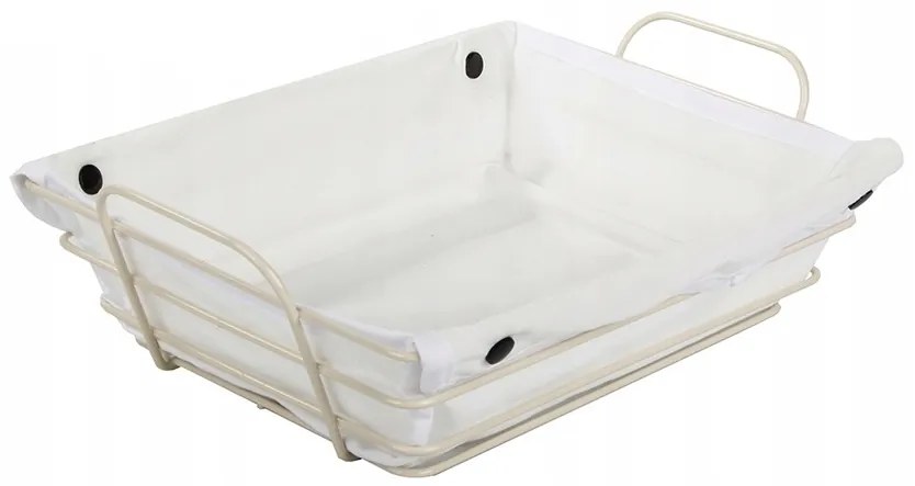 Verk 27209 Košík kovový s odnímateľnou podšívkou 31 x 22 x 16 cm, biela
