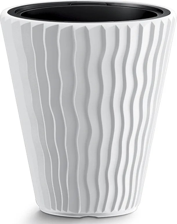 Plastový kvetináč DBSP350 34,9 cm - biela