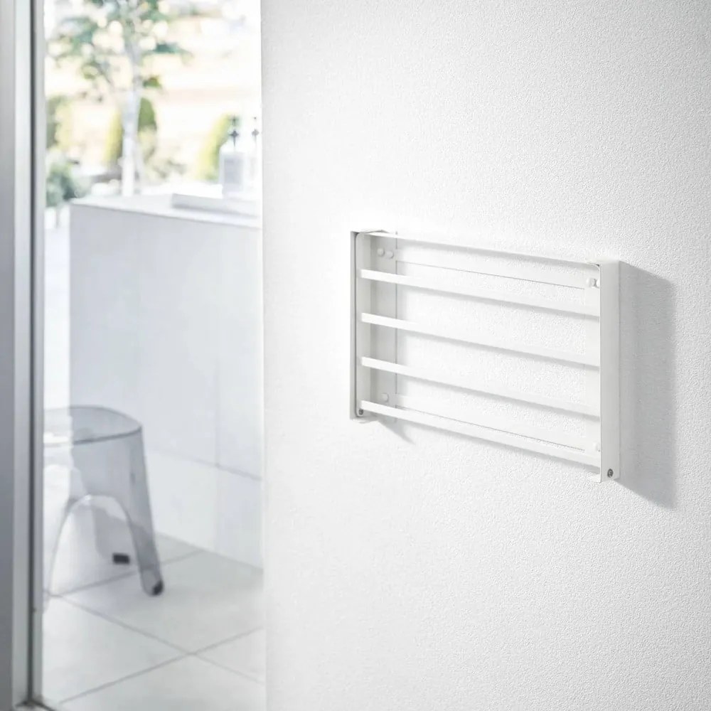 Matne biela nástenná oceľová kúpeľňová polička Tower – YAMAZAKI