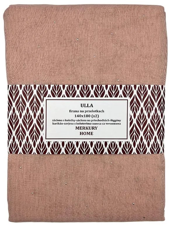 Záclona na priechodkách Ulla polyester svetlo ružový 140x180 Merkury Home II/22