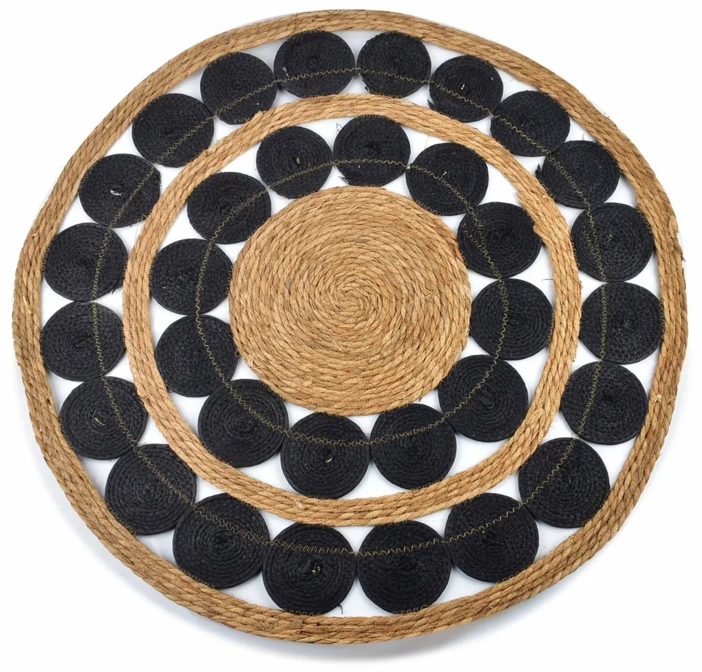 Mondex Koberec z morskej trávy Bali III 100 cm čierny/hnedý