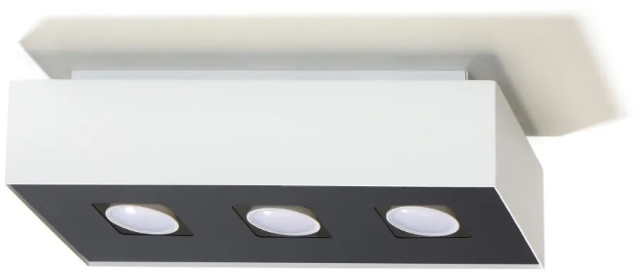 Stropné svietidlo Mono 3, 1x biele/čierne kovové tienidlo