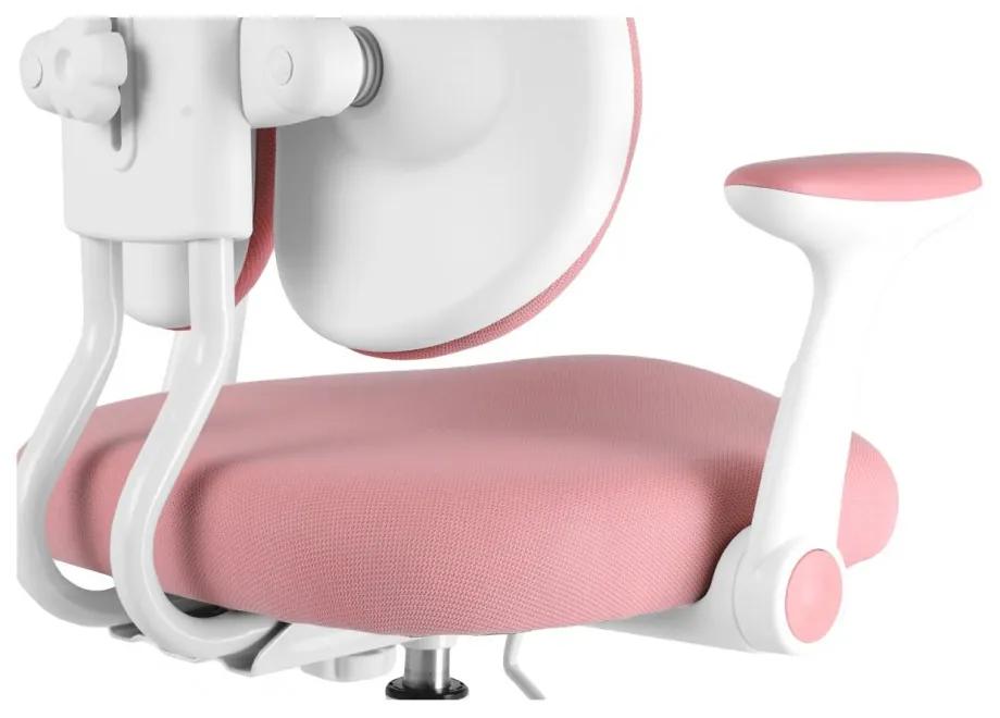 Detská rastúca stolička SPLIT — látka, biela / ružová