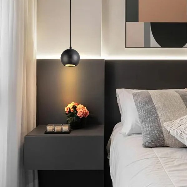 Závesný luster na lanku 1xGU10/10W/230V, priemer 11 cm, masív (jaseň)