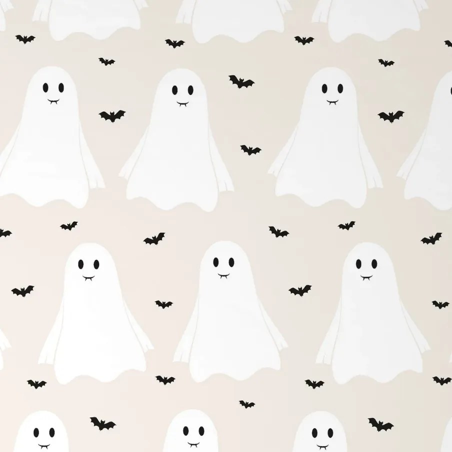 Detské obliečky z Renforcé bavlny GHOSTIE béžové Rozmer obliečky: 80 x 80 cm | 135 x 200 cm