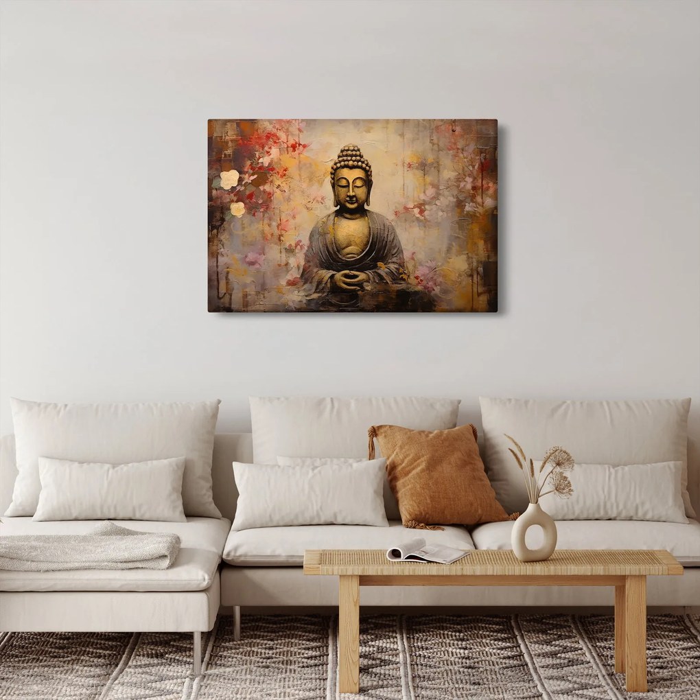 Obraz - Budha, maľba (90x60 cm)