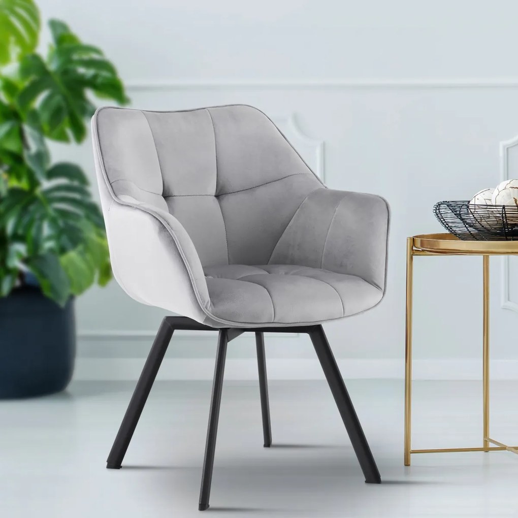 Jedálenská stolička Jordi zamat - tmavo šedá