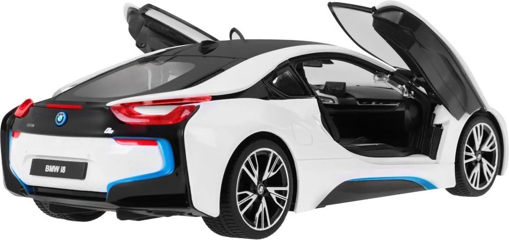 BMW i8 biely RASTAR 1:14 RC auto na diaľkové ovládanie + ovládač 2,4 GHz