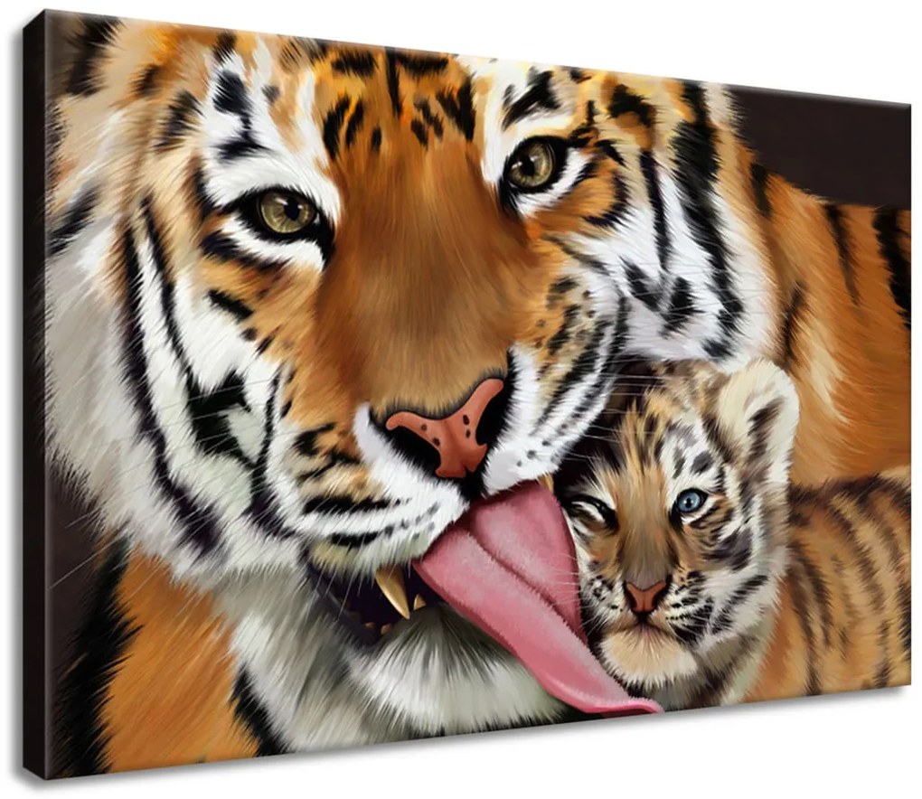 Gario Obraz na plátne Tiger a tigrík Rozmery: 30 x 20 cm