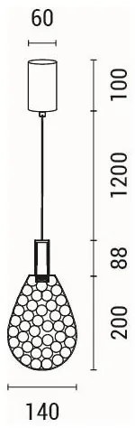 LED Luster na lanku LED/6,3W/230V 3000K zlatá pr. 14 cm
