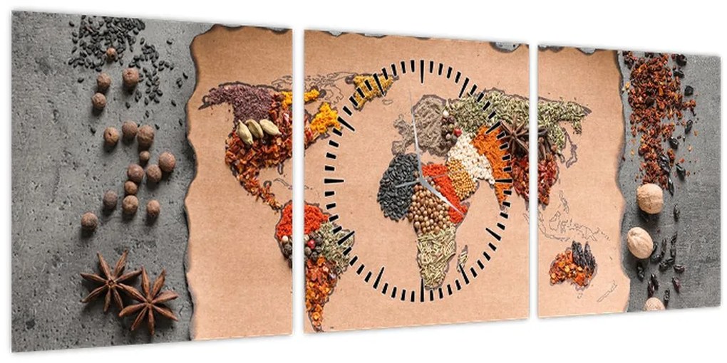 Obraz - Korenie sveta (s hodinami) (90x30 cm)