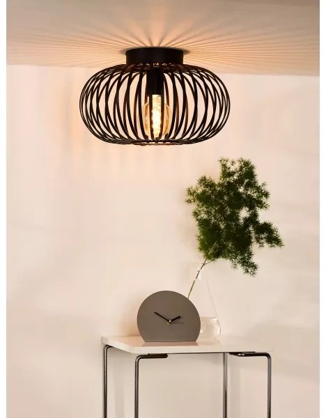 Lucide 78174/40/30 - Stropné svietidlo MANUELA 1xE27/60W/230V pr. 39,5 cm čierna