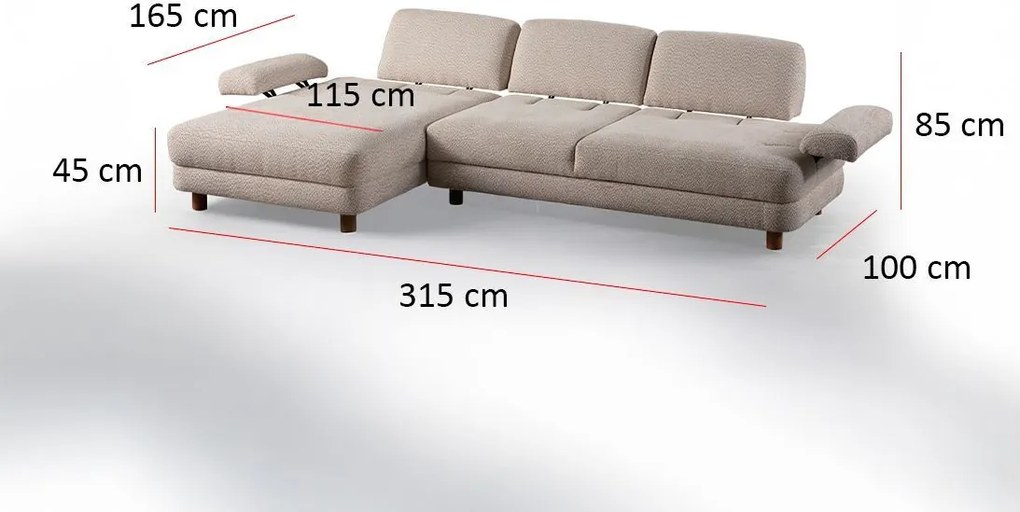 Rohová sedačka Nicel (krémová) (L). Akcia -18%. Vlastná spoľahlivá doprava až k Vám domov. 1144972