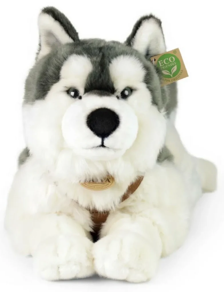 Rappa Plyšový husky s postrojom 60 cm ECO -FRIENDLY