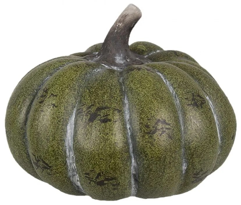 Zelená antik dekorácia tekvice Pumpkin Carbassa - Ø 14*10 cm