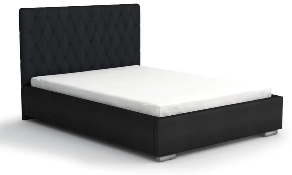 Čalúnená posteľ REBECA + rošt, Siena06 s gombíkom/Dolaro08, 180x200