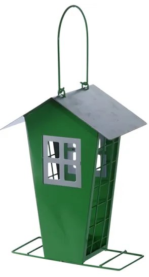 Kovové krmítko pre vtáky – zelené 21 cm