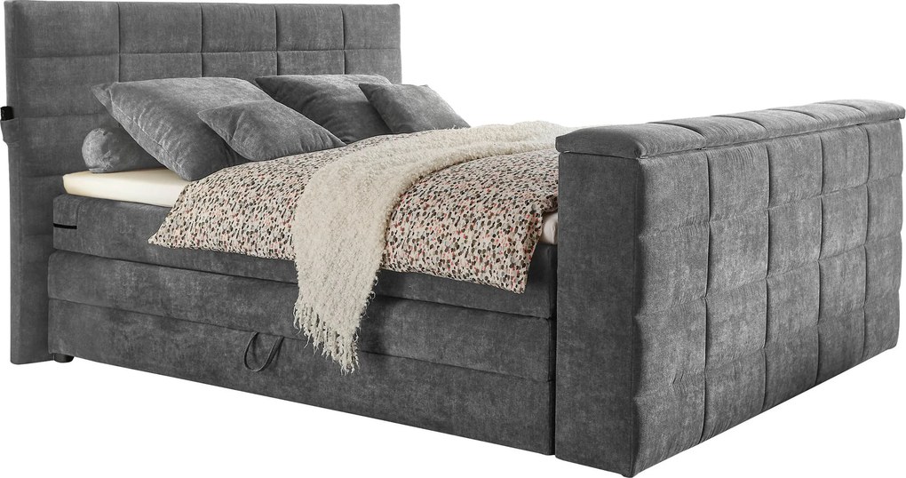 XXXLutz BOXSPRINGOVÁ POSTEĽ, 180/200 cm, tmavosivá Carryhome - Online Only spálne - 002220044504