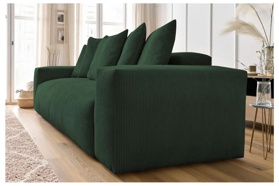 Zelená menčestrová pohovka 280 cm Voltaire – Bobochic Paris