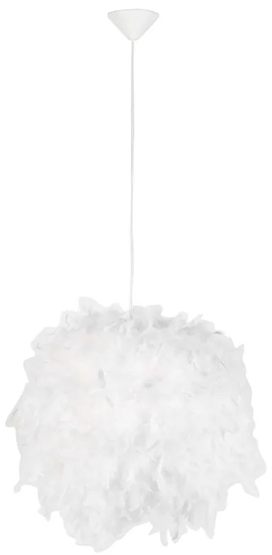 Rustikálna závesná lampa biela - pierko