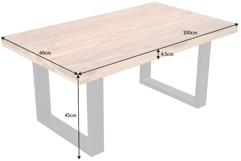 Konferenčný stolík Iron Craft 100cm Sheesham 45mm