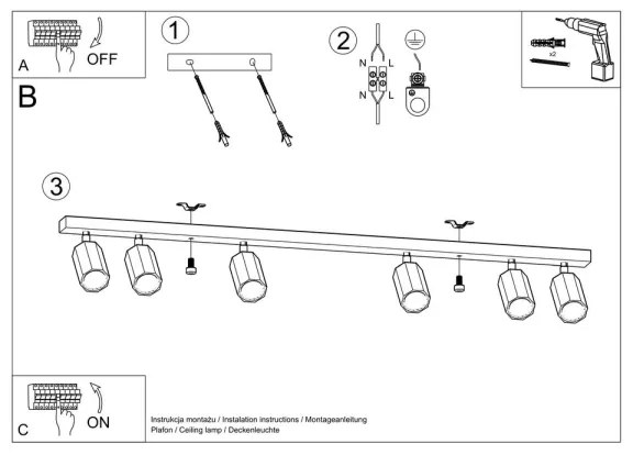 Sollux SL.1032 - Bodové svietidlo ZEKE 6xGU10/40W/230V dub