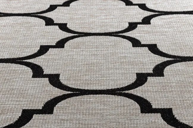 Koberec SIZAL FLOORLUX 20608 strieborný / čierny