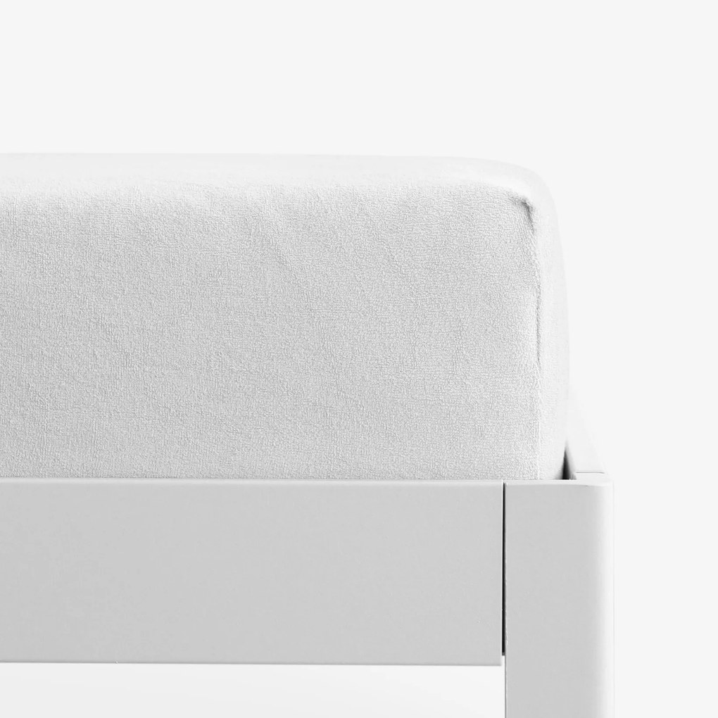 Goldea froté plachta s napínacou gumou - biela 180 x 200 cm