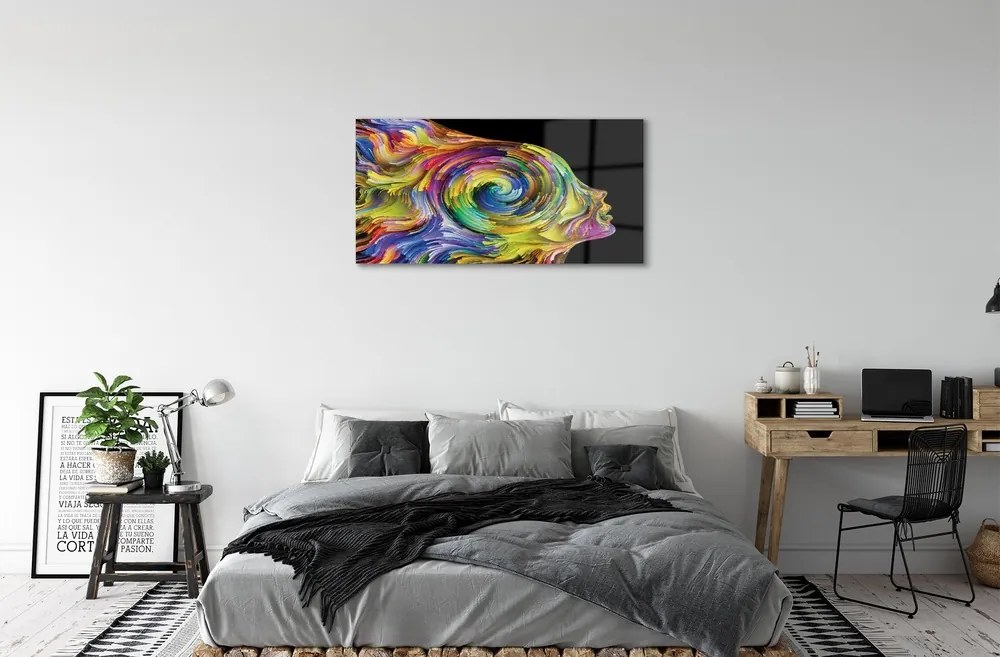 Obraz na skle Žena farebný obrázok 125x50 cm