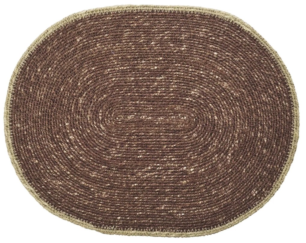 MADAM STOLTZ Prostírání Seagrass Natural Rim – set 2 ks Světle hnědé