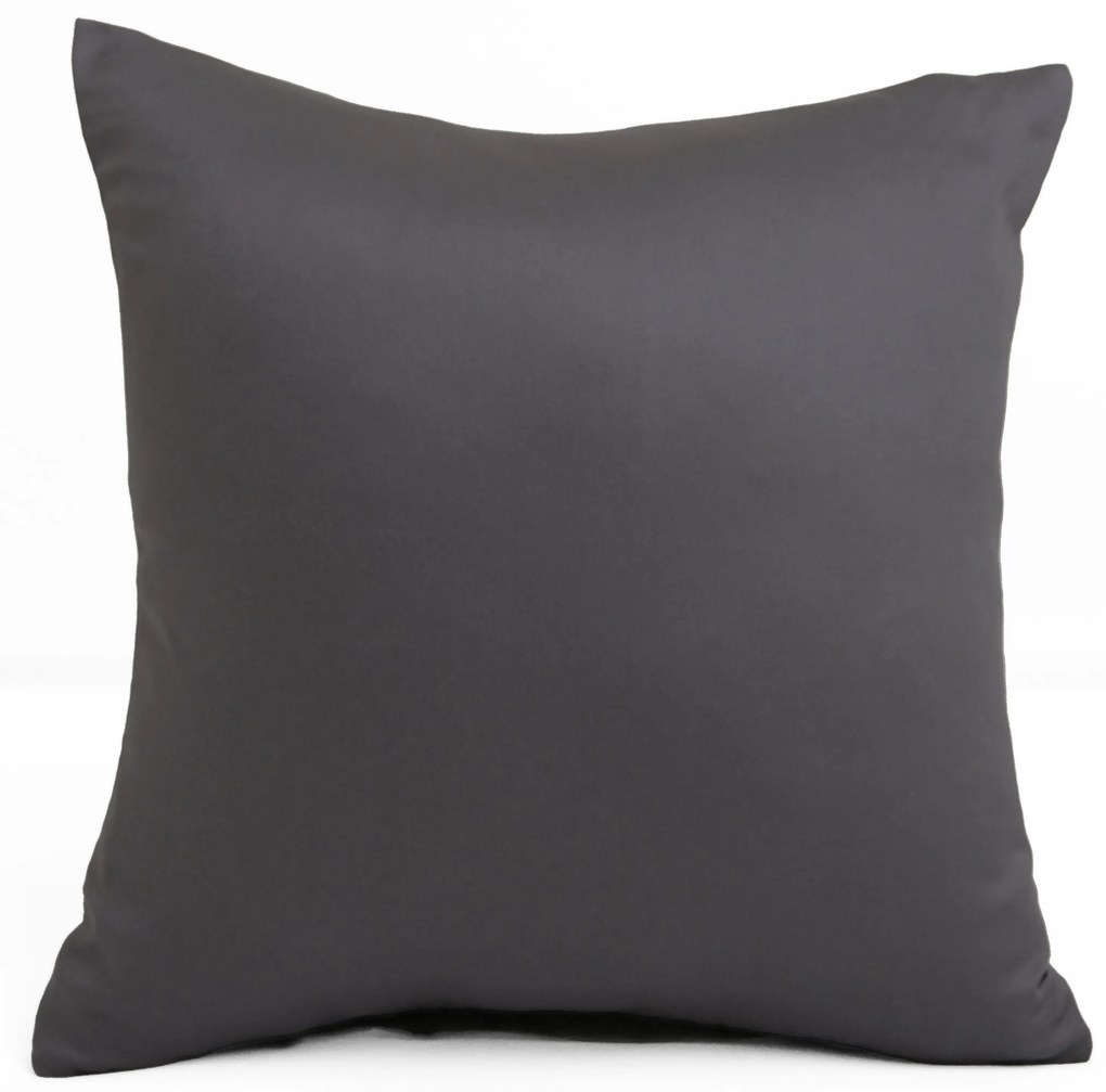 Saténová obliečka na vankúš 40 x 40 cm - Diana antracitová