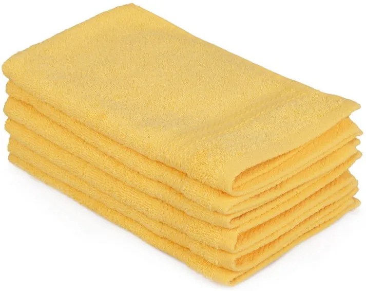 Sada 6 žltých bavlnených uterákov Madame Coco Lento Amarillo, 30 × 50 cm