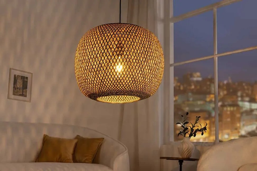 Dizajnové závesné svietidlo z prírodného bambusu Bamboo Nature 45cm