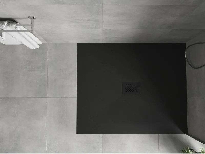 Mexen Hugo, obdĺžniková sprchová vanička SMC 120 x 100 cm, čierna, čierna krytka, 42701012-B